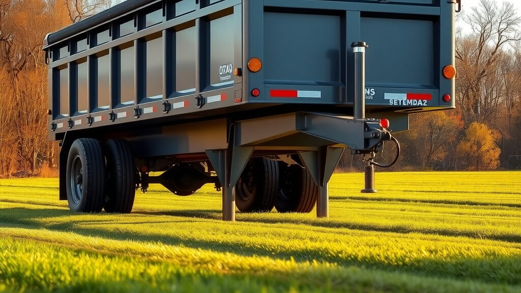 Spring towing safety checklist – heavy‑duty trailer on a Michigan field